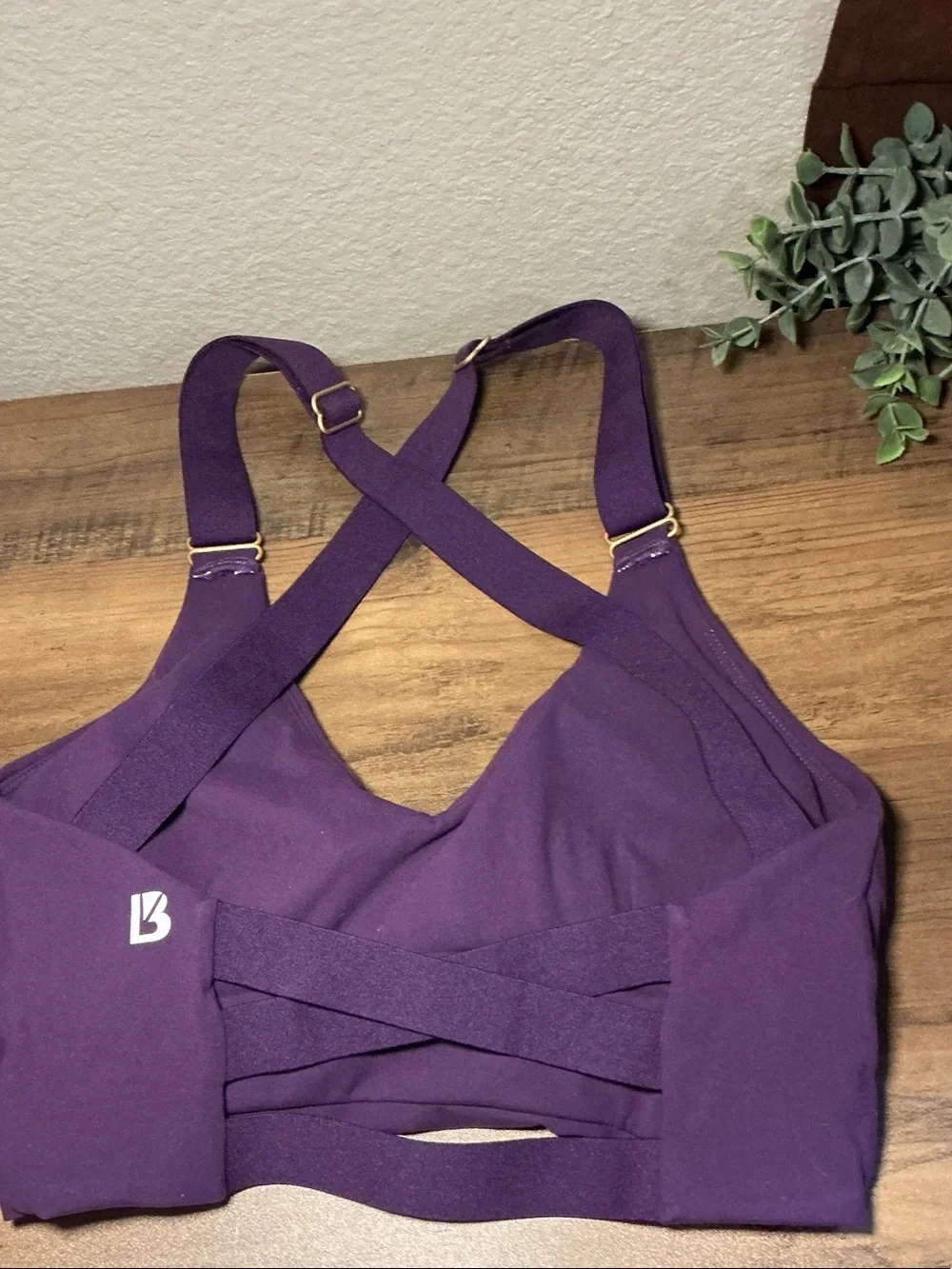 BuffBunny Purple Crisscross Sports Bra Size S